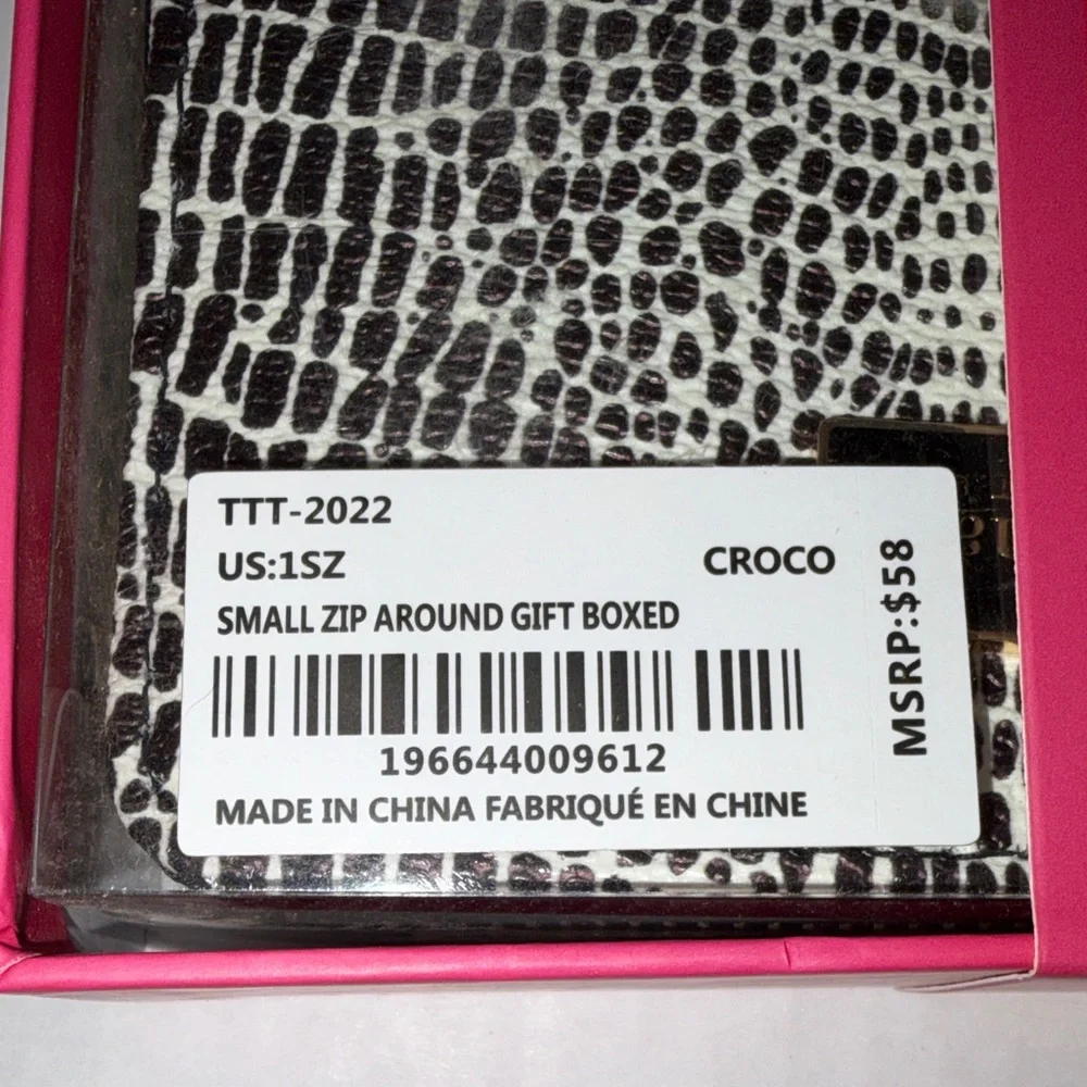NWT Trina Turk Croco Zip Around Wallet Gift Boxed